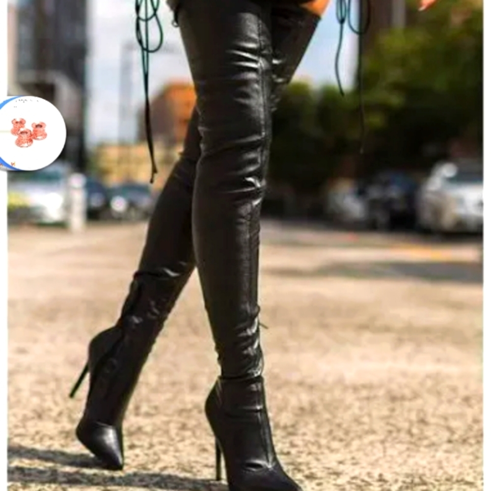 Liliana Black thigh high boots